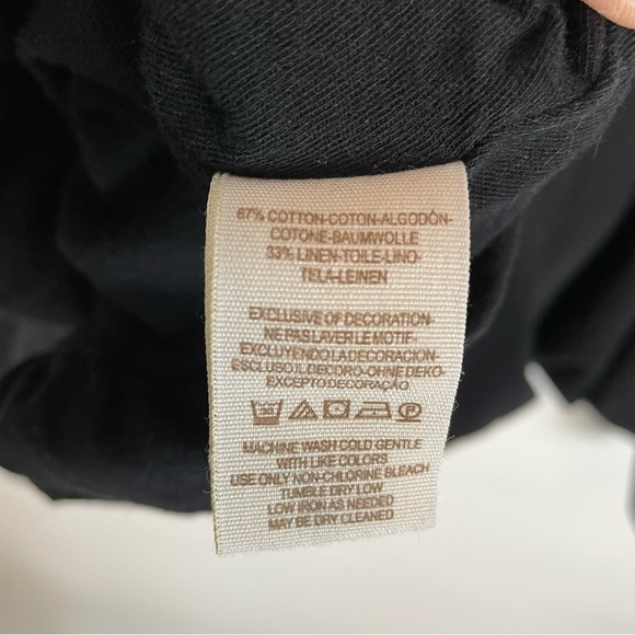 Free People Lita Embroidered Cut Out Long Sleeve Blouse Black - Picture 11 of 11